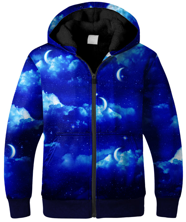 GEEKLIGHTING Kid's Starry Print Winter Sherpa Fleece Hooded Jacket -ZPK006232