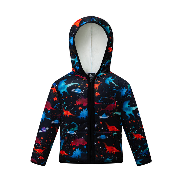 Toddler's Velvet Printed Hoodie Sweatshirts Zipper Jacket - GEEKLIGHTING