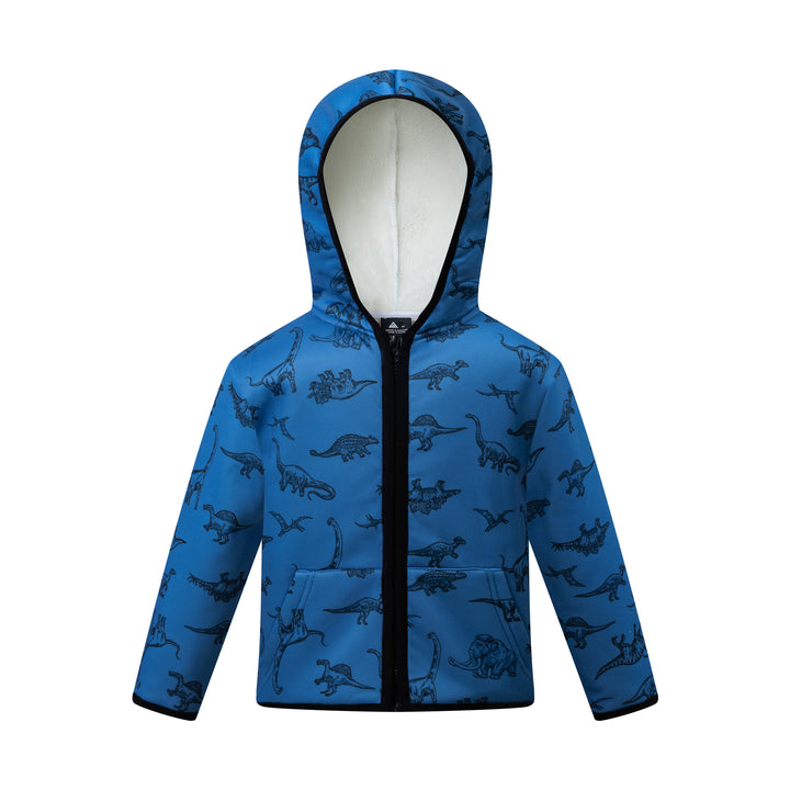 Toddler's Velvet Printed Hoodie Sweatshirts Zip Up Jacket - GEEKLIGHTING