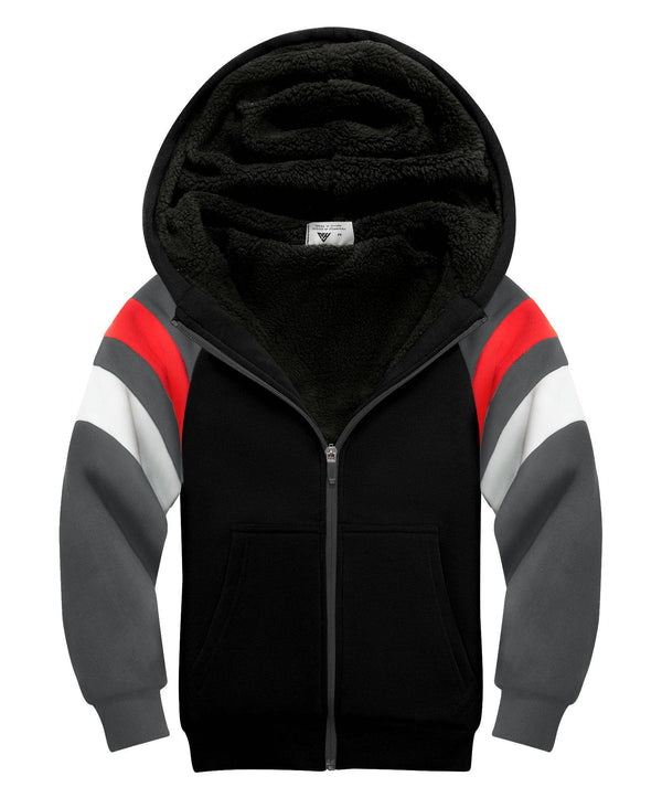 Kids Fleece Hoodie Full Zip Hooded Sweatshirt Long Sleeve Cozy Jacket for Boys and Girls 6-16 Years Old - GEEKLIGHTING