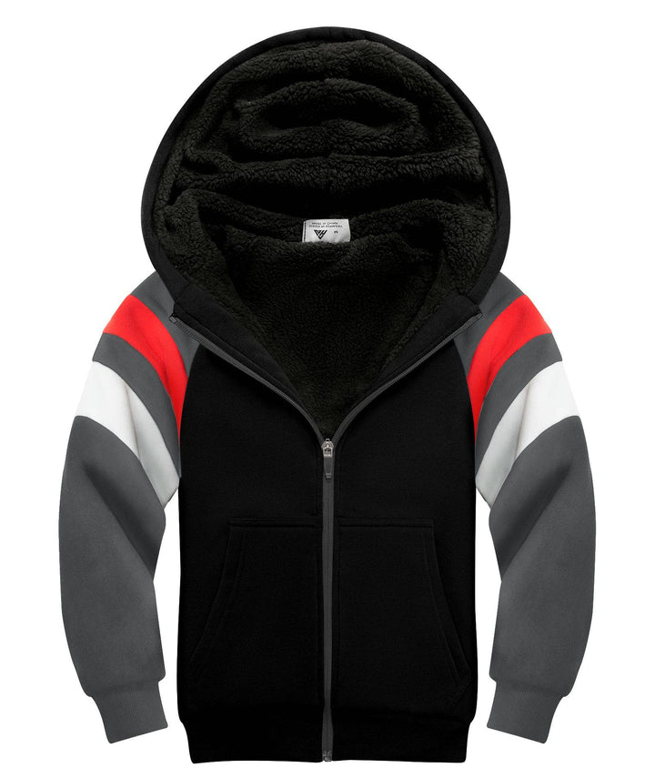 Kids Fleece Hoodie Full Zip Hooded Sweatshirt Long Sleeve Cozy Jacket for Boys and Girls 6-16 Years Old - GEEKLIGHTING