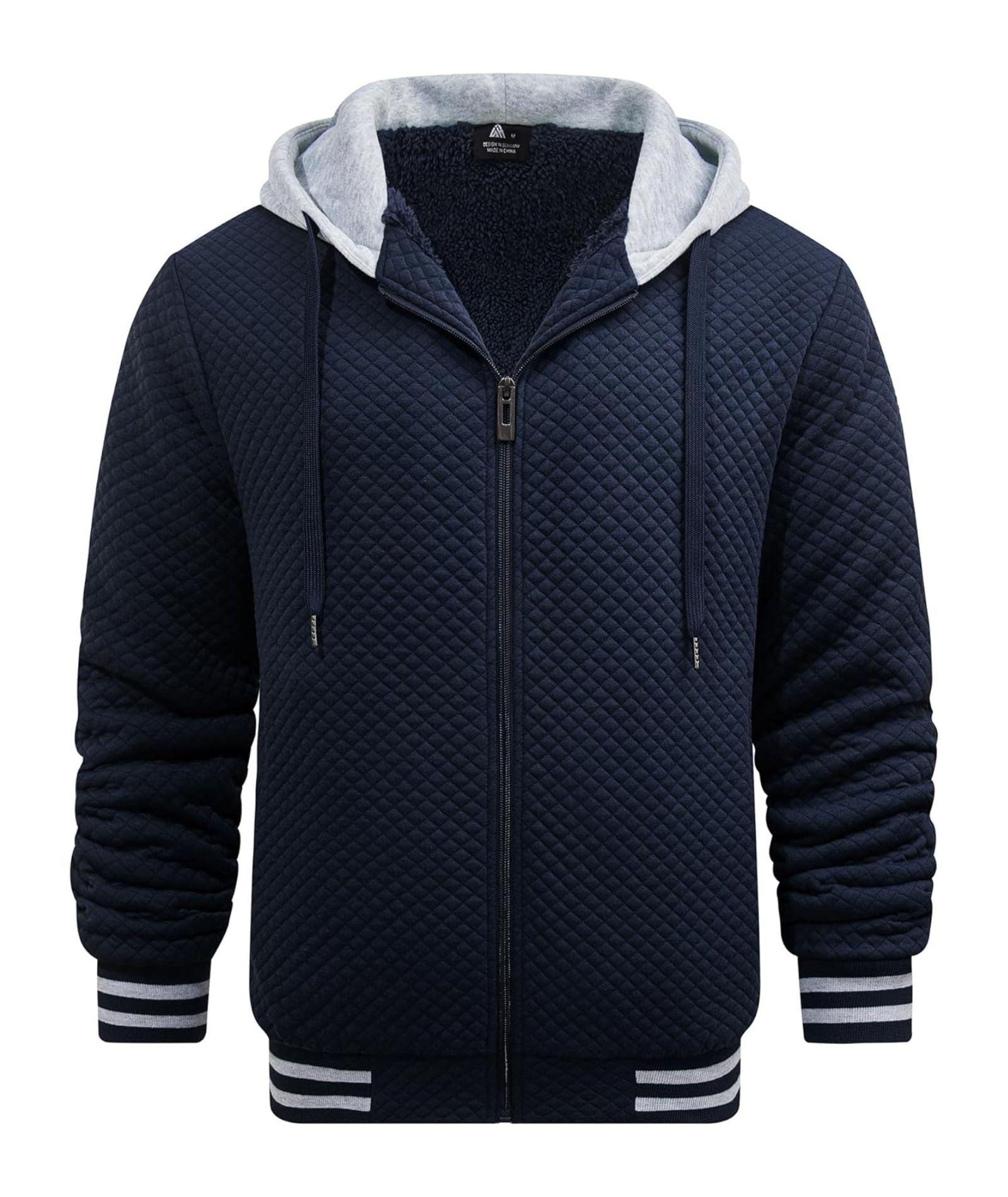 Mens Fleece Sherpa Lined Zip Up Hoodie | GEEKLIGHTING