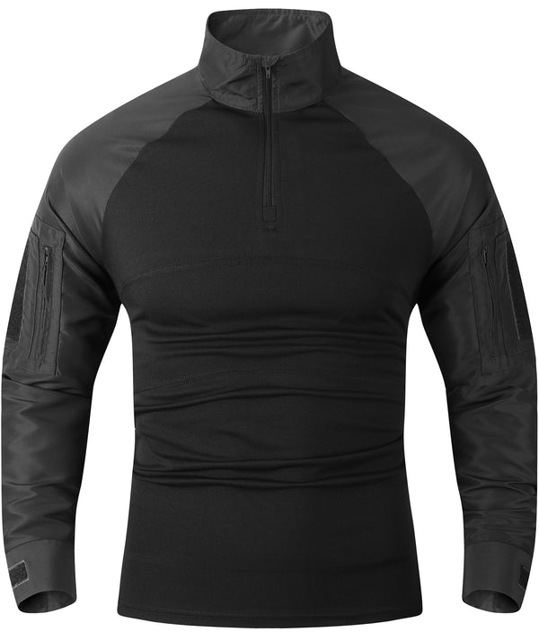 Men's Quarter Zip Up Long Sleeve Polo Shirt-CFMPO00042