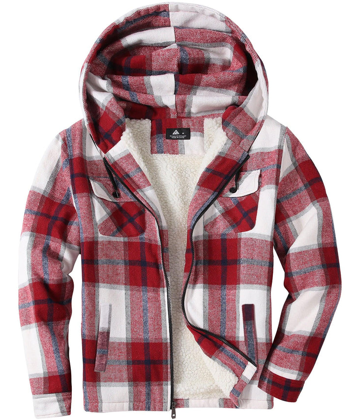 Men's Fleece Plaid Jacket - ZPK006045 - GEEKLIGHTINGMen Clothes