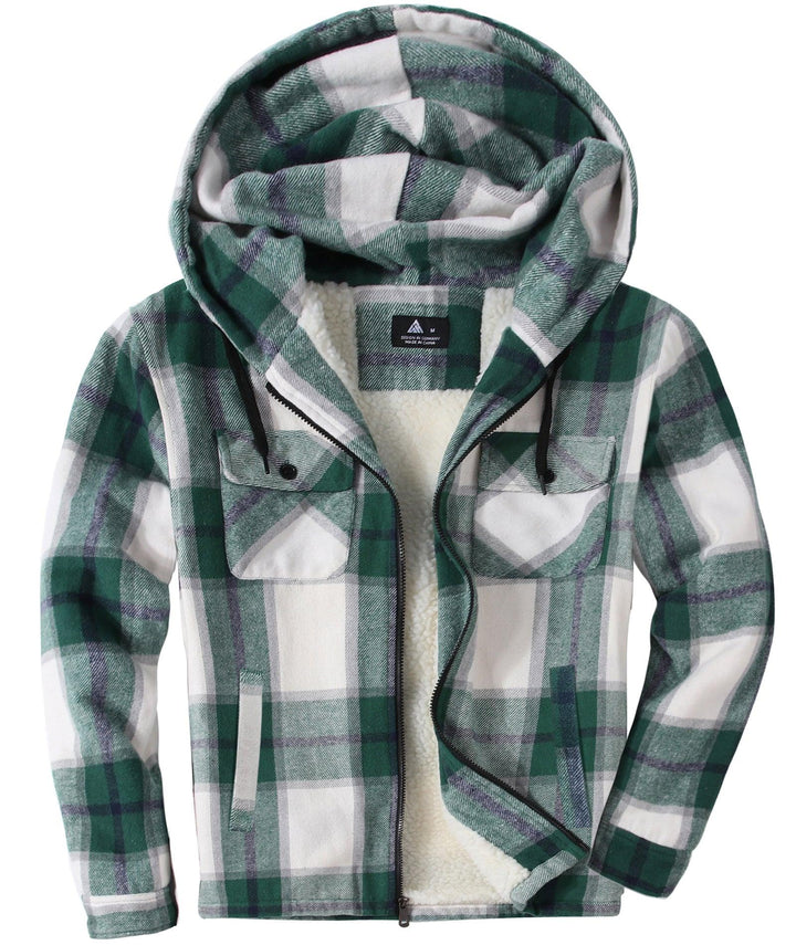 Men's Fleece Plaid Jacket - ZPK006045 - GEEKLIGHTINGMen Clothes