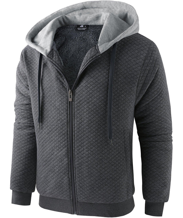 GEEKLIGHTING Men's Solid Colors Trendy Zipper Hooded Sweatshirt Warm Jacket-ZPK006401 - GEEKLIGHTING