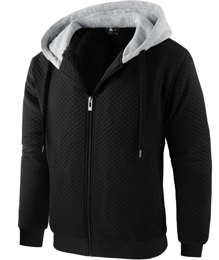 GEEKLIGHTING Men's Solid Colors Trendy Zipper Hooded Sweatshirt Warm Jacket-ZPK006401 - GEEKLIGHTING