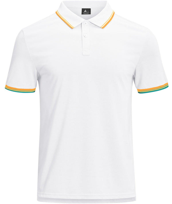 Men's White Button Up Sports Polo Shirt-ZPK008040