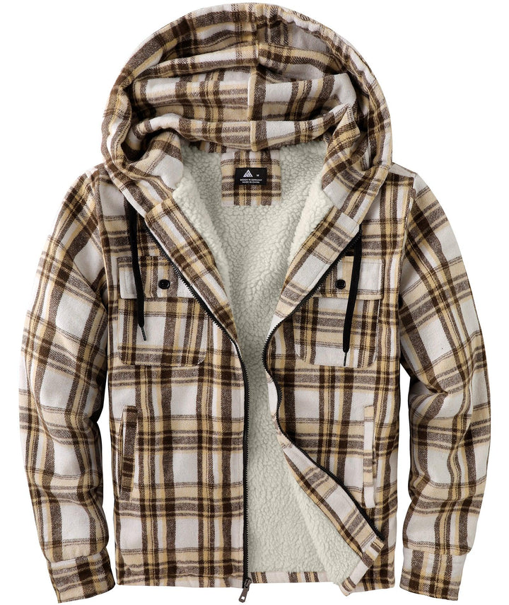 Men's Fleece Plaid Jacket - ZPK006045 - GEEKLIGHTINGMen Clothes