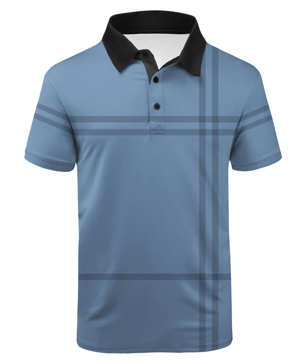 Men's Button Up Moisture Wicking Tennis Polo Shirt-CFMPO00153