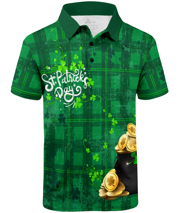 Men's ST Patrick Day Printed Polo Shirt-CUMPO03959