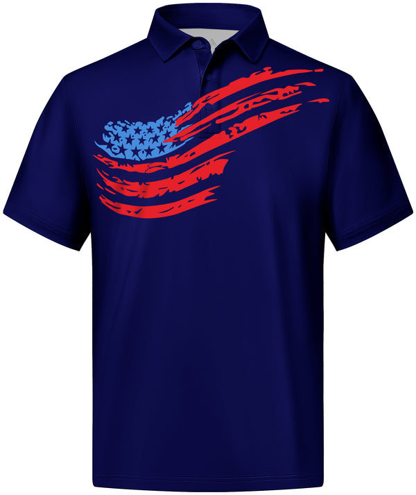Men's Moisture Wicking Patriotic Polo Shirt-APOH700106