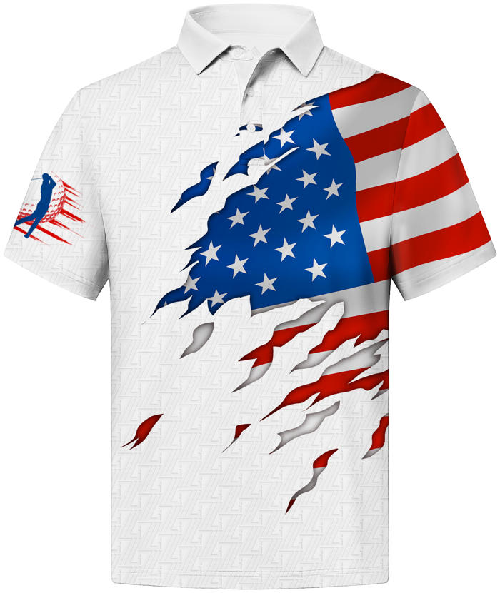 Men's American Flag Print Dri Fit Sports Polo Shirt-CUMPO01601 GEEKLIGHTING