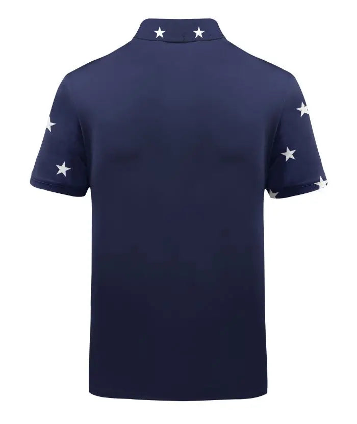 Men's Slim Fit American Flag Golf Polo Shirt-CUMPO05424 GEEKLIGHTING