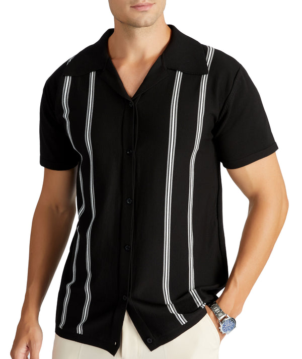Men's Button Up V Neck Dri Fit Shirt-CFMPO00165