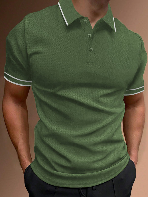 Men's Button Up slim Fit Sports Polo Shirt-TUMPO04428