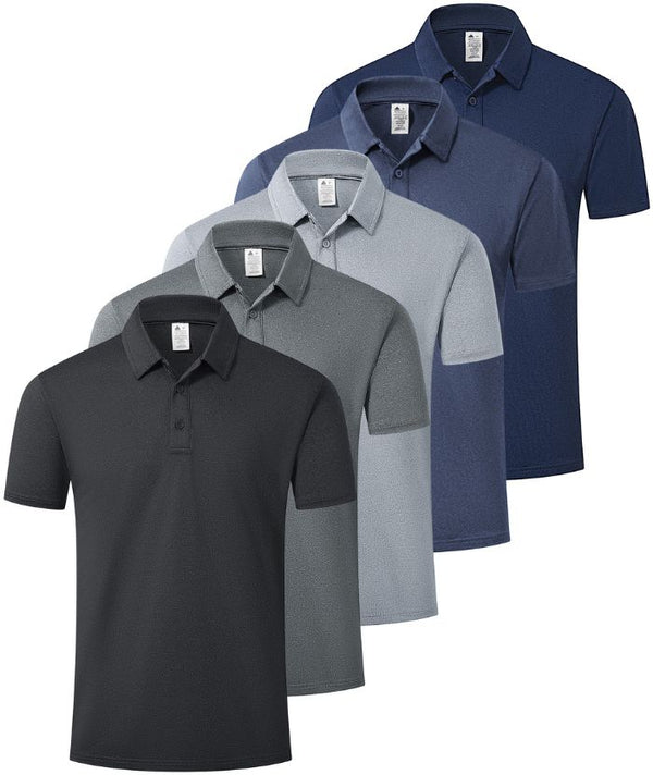 5 Pack Men's Summer Solid Color Casual Polo Shirt-CZUHE00161 GEEKLIGHTING