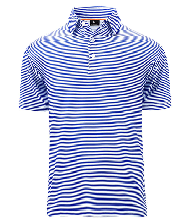 Men's Button Up Dri Fit Strip Polo Shirt-TUMPO00062