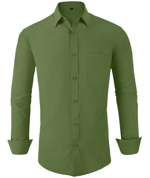 Men's Button Up Long Sleeve Casual Shirt-CUMLT01725