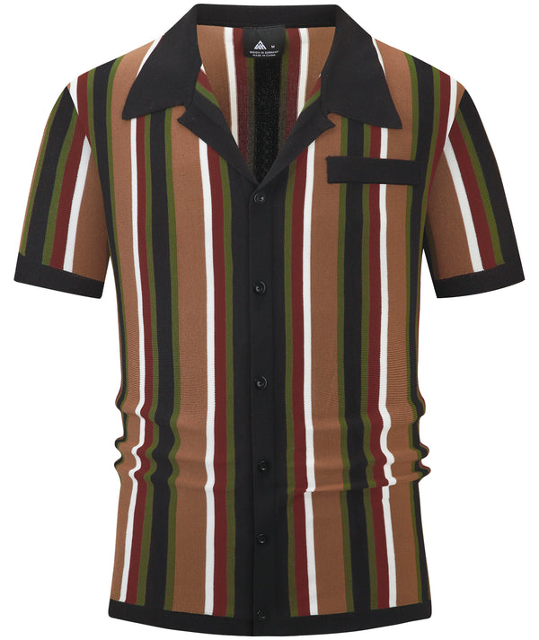 Men's Button Up Striped Summer Casual Shirt-CUMPO01705