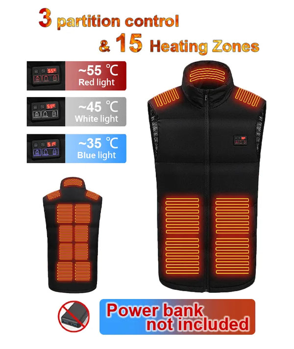 Men's Triple Control 15 Zones Heated Vest-2218