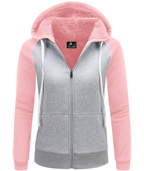 Women's Long Sleeve Drawstring Fleece Hoodie-CEWFH01450