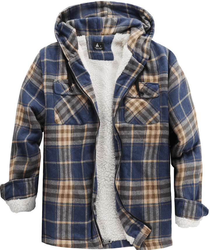 Men's Fleece Plaid Jacket - ZPK006045 - GEEKLIGHTINGMen Clothes