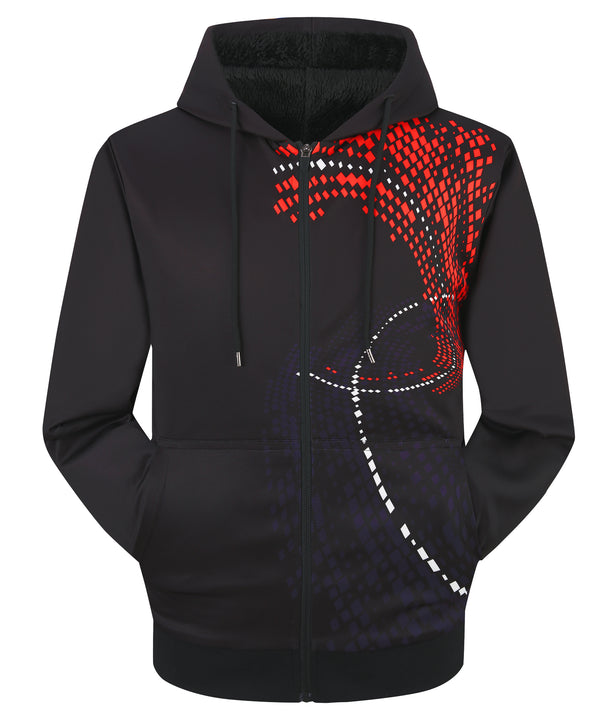 Men's Long Sleeve Full Zipper Winter Casual Hoodie-CFMWY00038