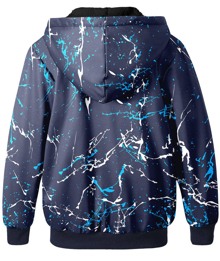 Winter Casual Zip Up Hooded Sweatshirt Long Sleeve Jacket For Kids - GEEKLIGHTING