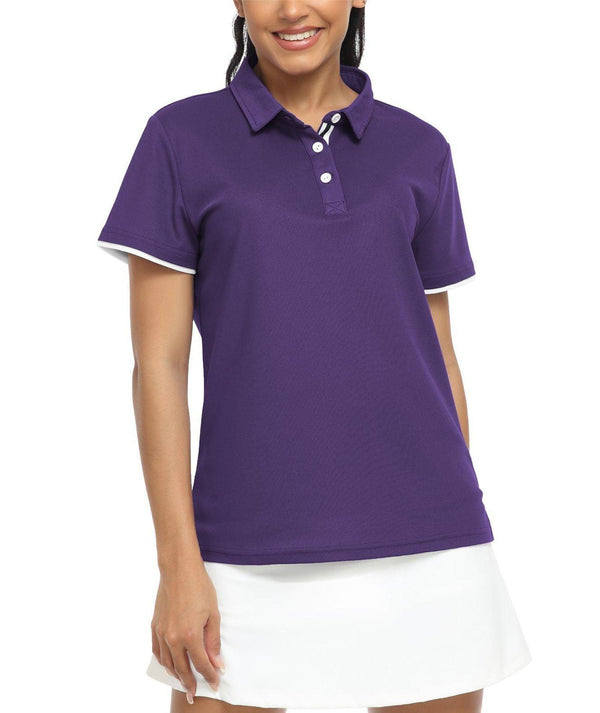 Women's Button Up Slim Fit Polo Shirt-ZPK007897