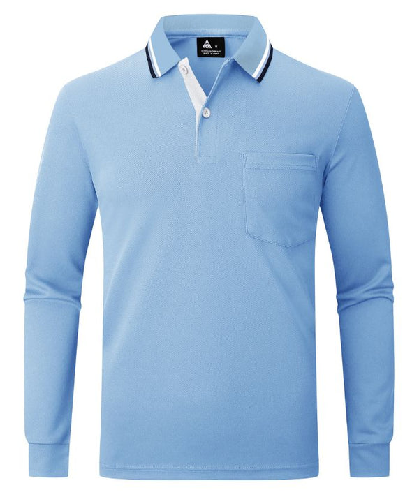 Men's Dri Fit Long Sleeve Golf Polo Shirt-CEMLP06139