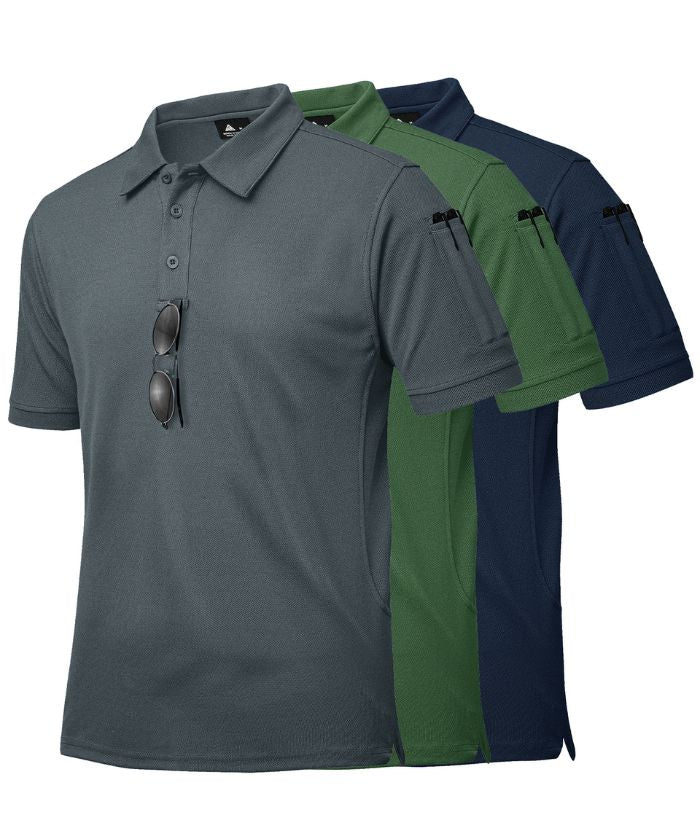 3 Pack Men's Pique Polo Shirt-CZUHE00101 GEEKLIGHTING