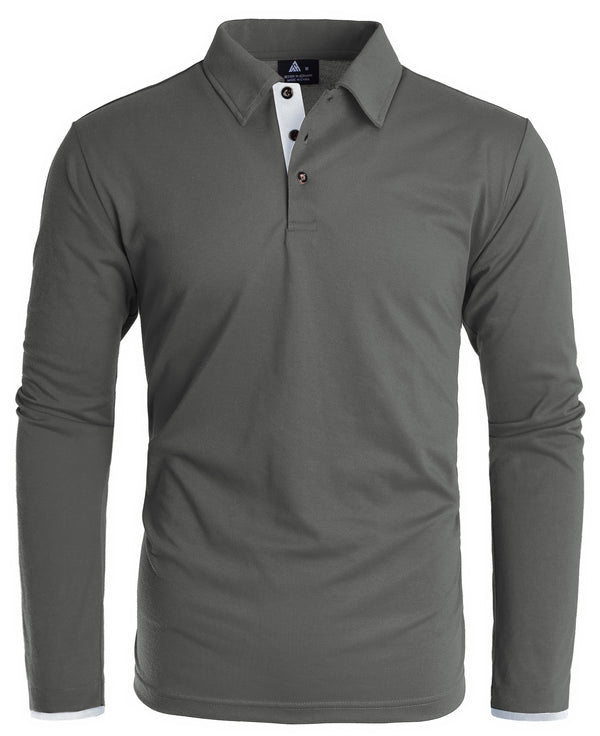 Men's Dri Fit Long Sleeve Golf Polo Shirt-CFMLP00004