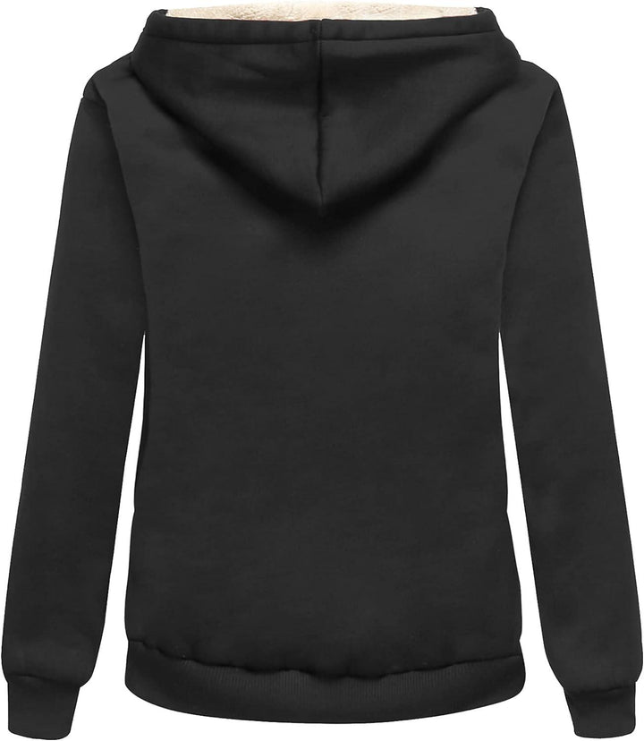 GEEKLIGHTING Women's Sherpa Lined Winter Fleece Sweatshirt - GEEKLIGHTING