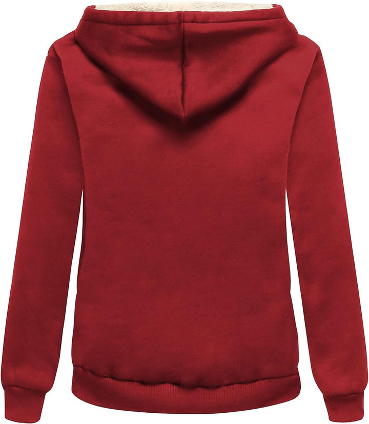 GEEKLIGHTING Women's Sherpa Lined Winter Fleece Sweatshirt - GEEKLIGHTING