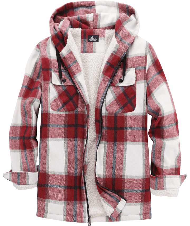 Men's Fleece Plaid Jacket - ZPK006045 - GEEKLIGHTINGMen Clothes