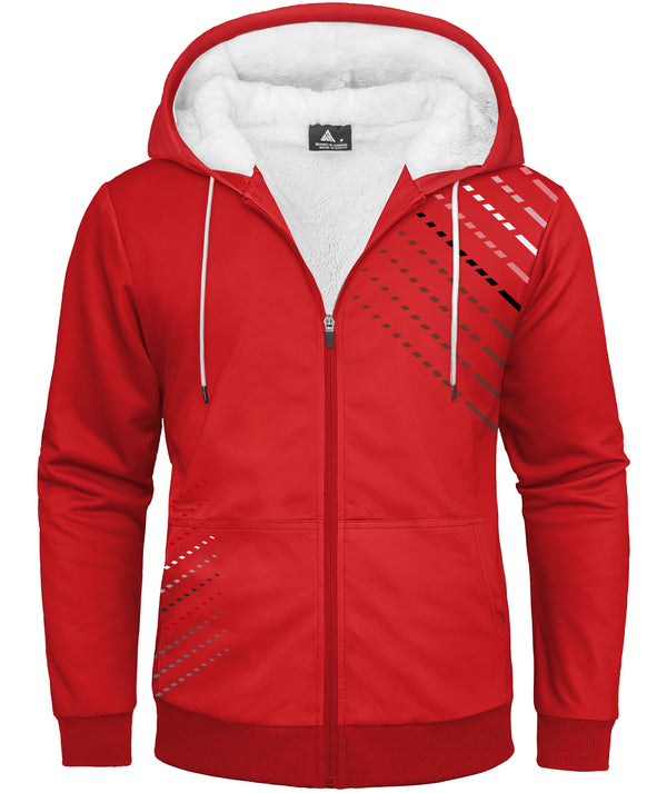 GEEKLIGHTING Men's Fleece Hooded Jacket Full Zip Up Heavy Sweatshirts-ZPK006378