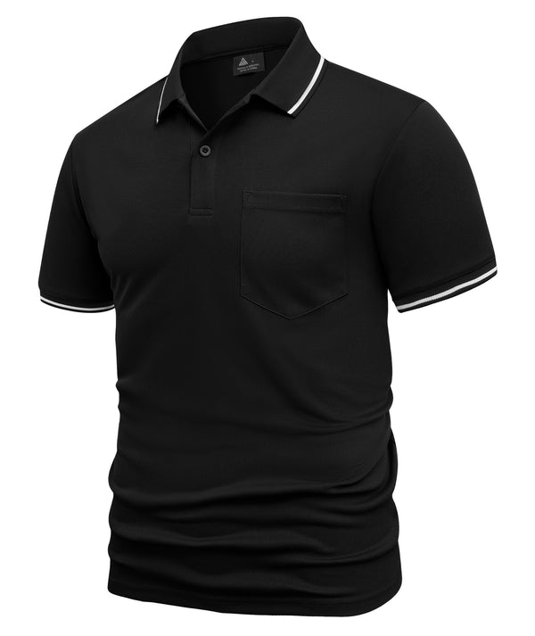 Men's Contrast Collar Slim Fit Polo Shirt-CUMPO05144