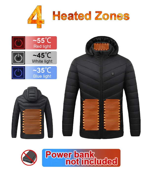 Unisex 4 Heating Zones  Heated Jacket-M09