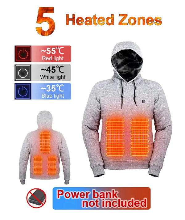 Unisex 5-Zone Heated Pullover Hoodie-M830