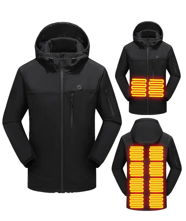 Unisex Waterproof Hooded 10 Heating Zones Heated Jacket-2312