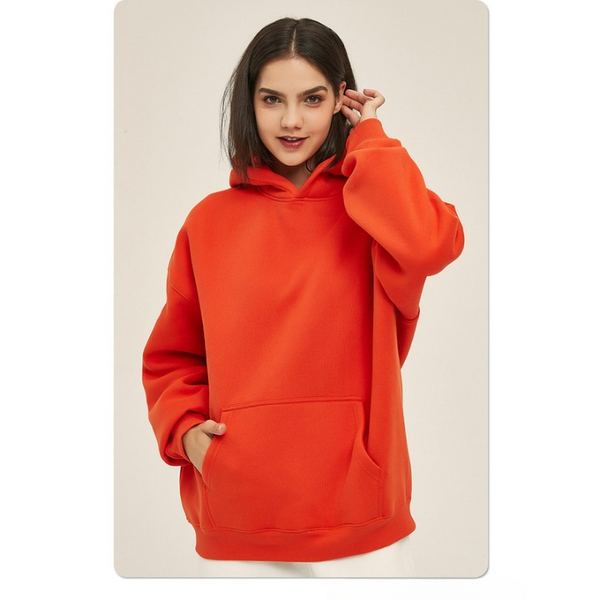 GEEKLIGHTING Women's Winter Velvet Heavy Thick Solid Hooded Sweatshirt-ZH1007 - GEEKLIGHTING