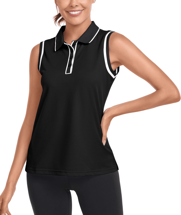 Women's Sleeveless Dry Fit Sports Polo Shirt-CUWBP03032