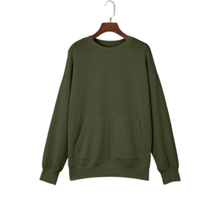 GEEEKLIGHTING Women's Pullover Round Neck Long-Sleeved Casual Style Pocket Sweatshirts -LC25315070 - GEEKLIGHTING