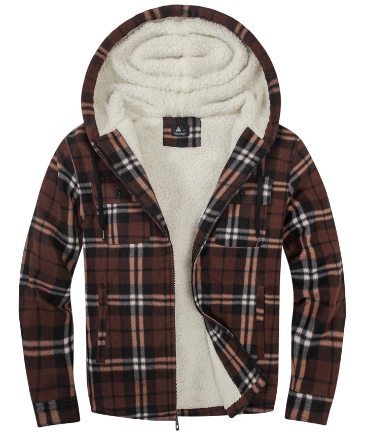 Men's Lightweight Fleece Plaid Jacket - ZPK006044 - GEEKLIGHTINGMen Clothes