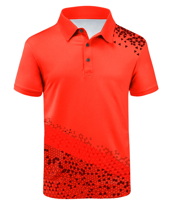 Men's Button Up Moisture Wicking Tennis Polo Shirt-CFMPO00069