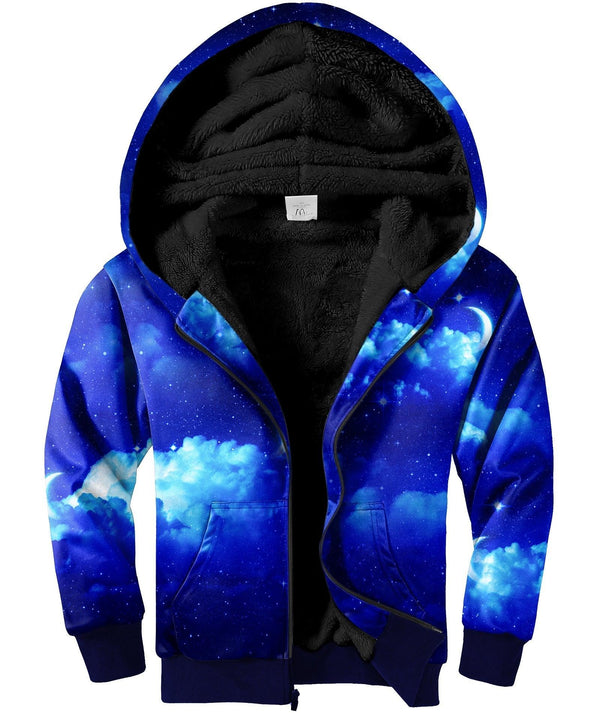 GEEKLIGHTING Kid's Starry Print Winter Sherpa Fleece Hooded Jacket - ZPK006232 - GEEKLIGHTINGapparel