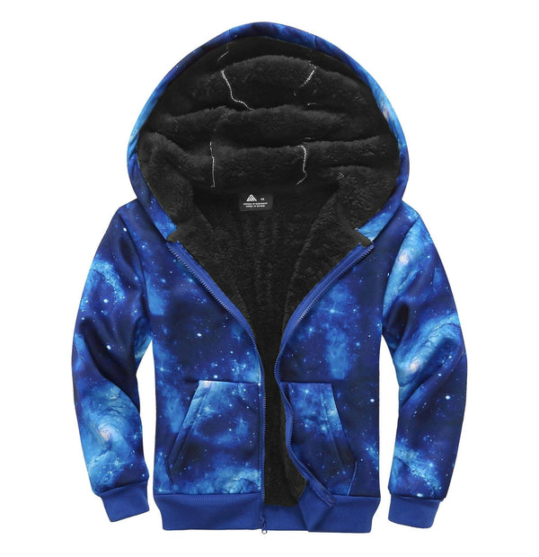 GEEKLIGHTING Kids Starry Printed Full Zip Fleece Hoodie Jacket - ZPK006366 - GEEKLIGHTINGkid clothes