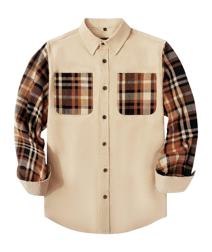 GEEKLIGHTING Men's Autumn Winter Casual Plaid Button Breasted Warm Long Sleeved Shirt Jacket - ZPK007275 - GEEKLIGHTINGMen Clothes