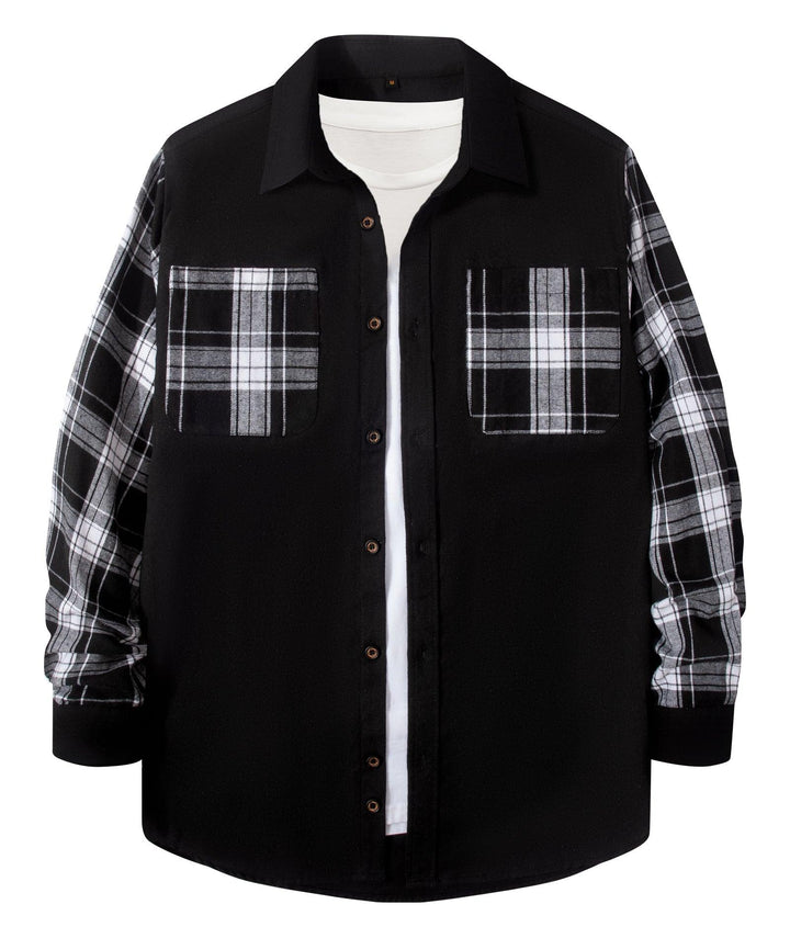 GEEKLIGHTING Men's Autumn Winter Casual Plaid Button Breasted Warm Long Sleeved Shirt Jacket - ZPK007275 - GEEKLIGHTINGMen Clothes